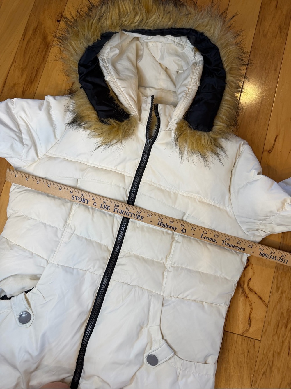 Orolay Women’s Down Puffer Coat Cream Faux Fur Hood Winter Jacket Warm Coat - Picture 14 of 17
